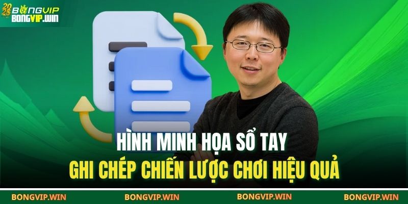 Tác Giả BONGVIP 2 Hình minh họa sổ tay ghi chép chiến lược chơi hiệu quả